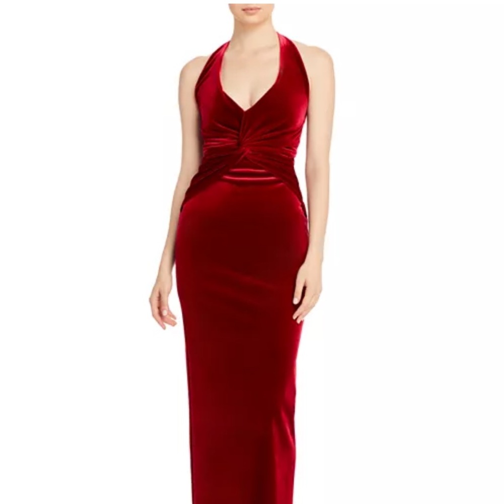 Chiara Boni Chic  Red Velvet Dress